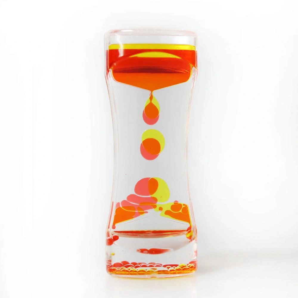 Creative Acrylic Colorful Oil Droplets Ladder Liquid Timing Hourglass