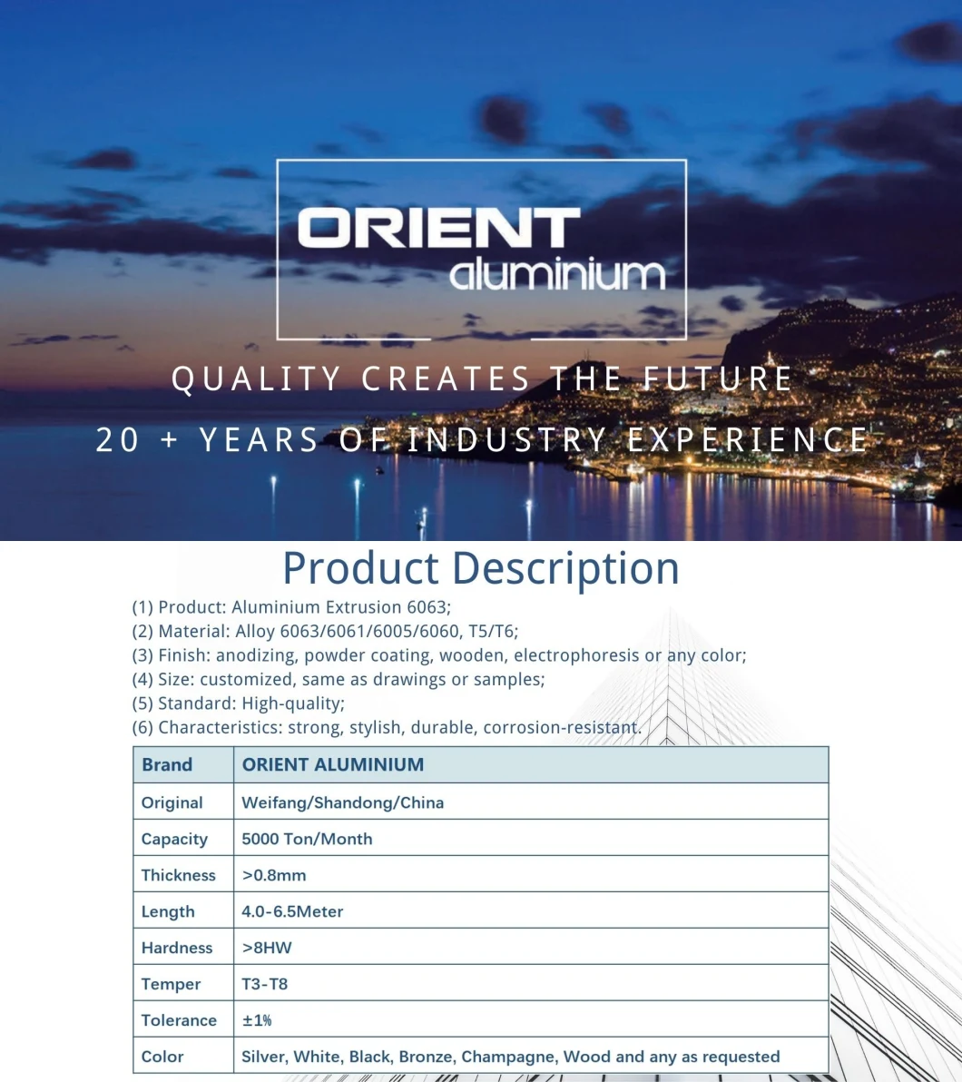 Orient China Factory Supply T Slot 4040 Series Industrial Aluminum Extrusion Profile