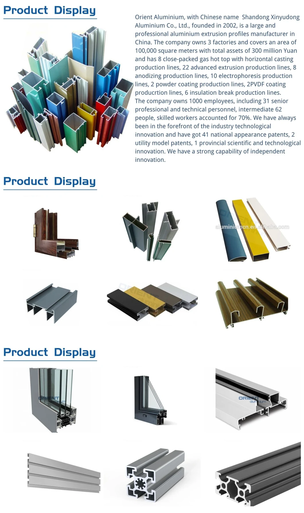 Orient China Factory Supply T Slot 4040 Series Industrial Aluminum Extrusion Profile