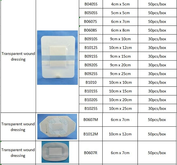 Surgical Transparent Wound Dressing with Pet Backing Manufacturer