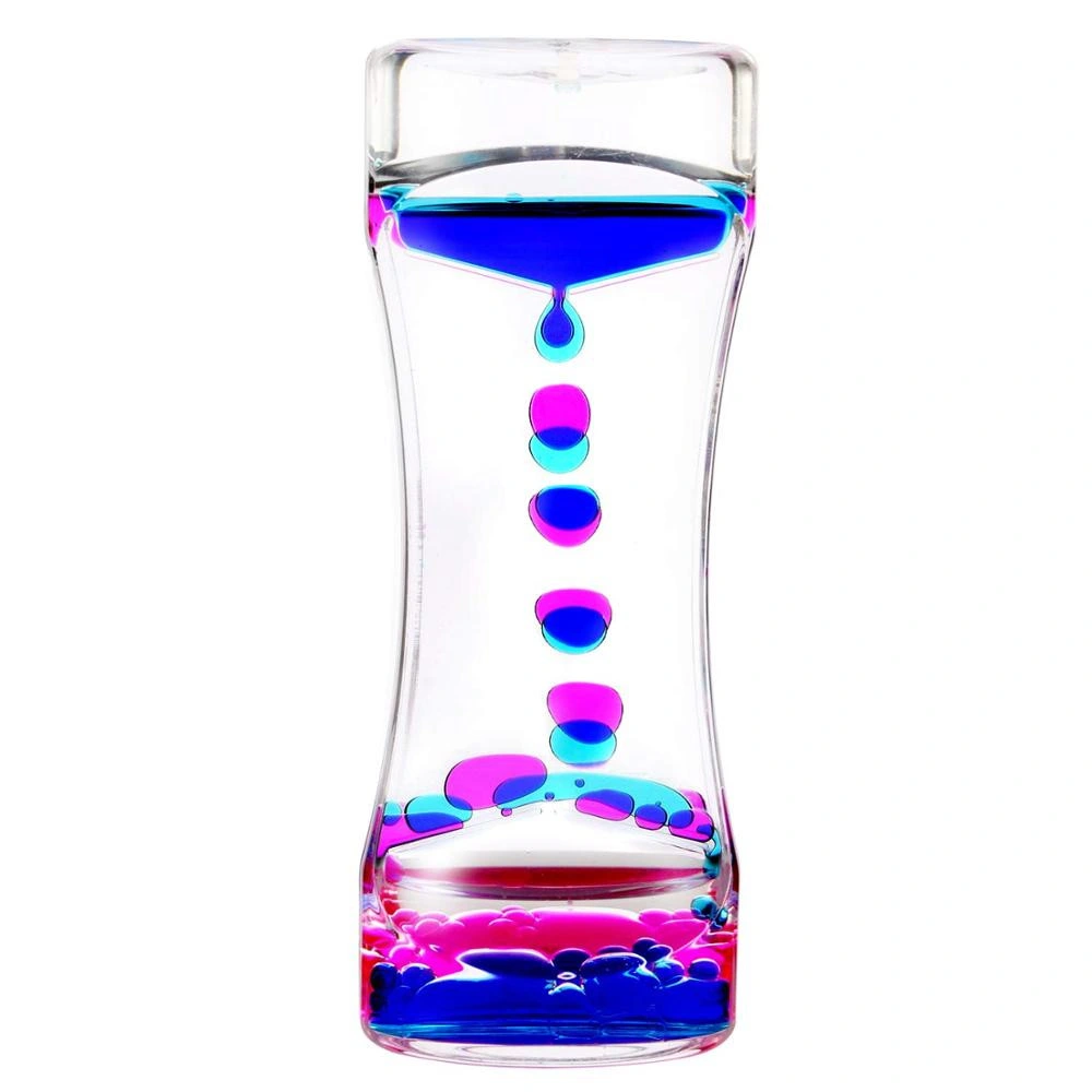 Creative Acrylic Colorful Oil Droplets Ladder Liquid Timing Hourglass